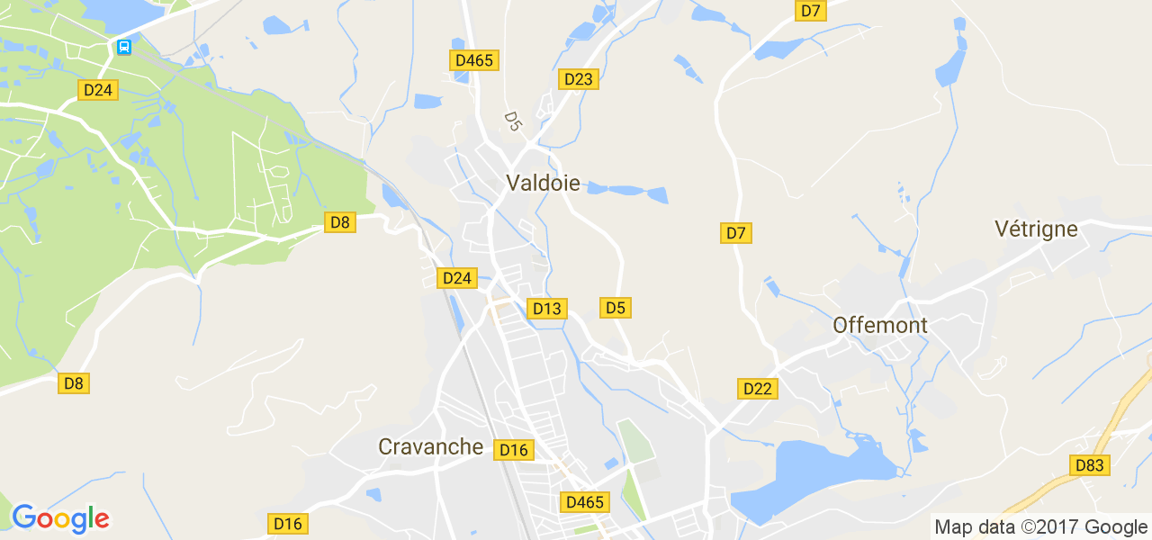 map de la ville de Valdoie