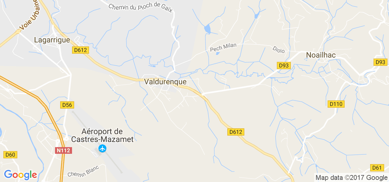 map de la ville de Valdurenque