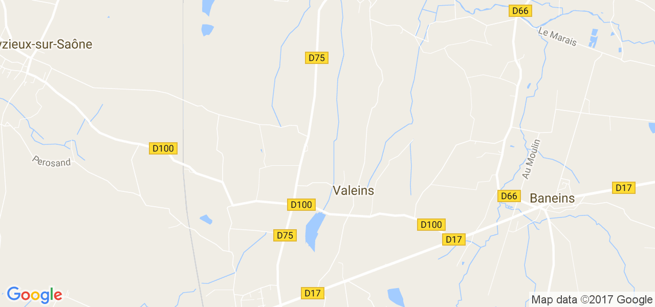 map de la ville de Valeins