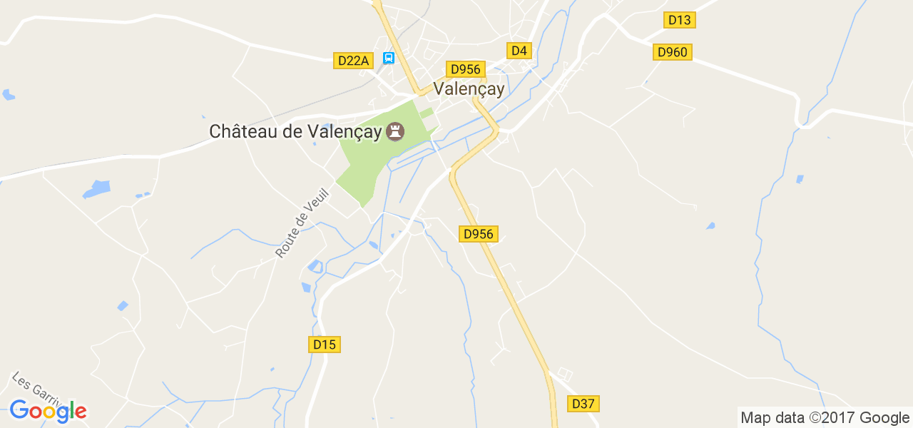 map de la ville de Valençay