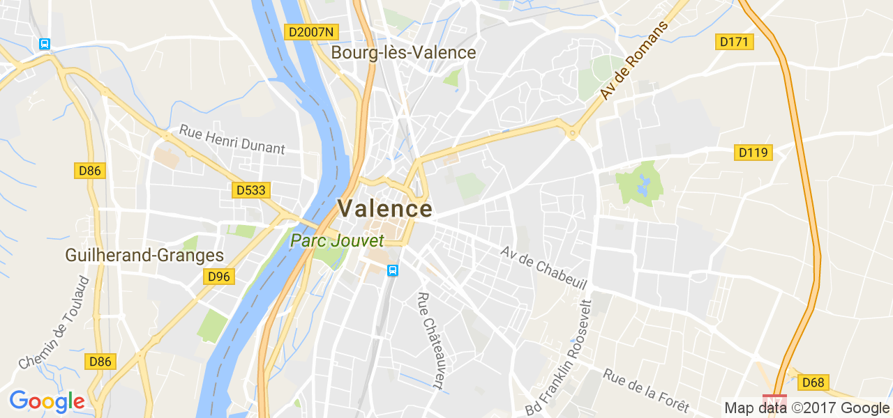 map de la ville de Valence