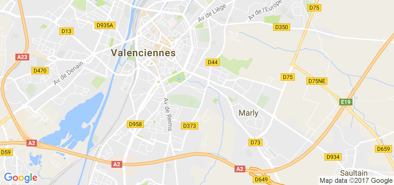 map de la ville de Valenciennes