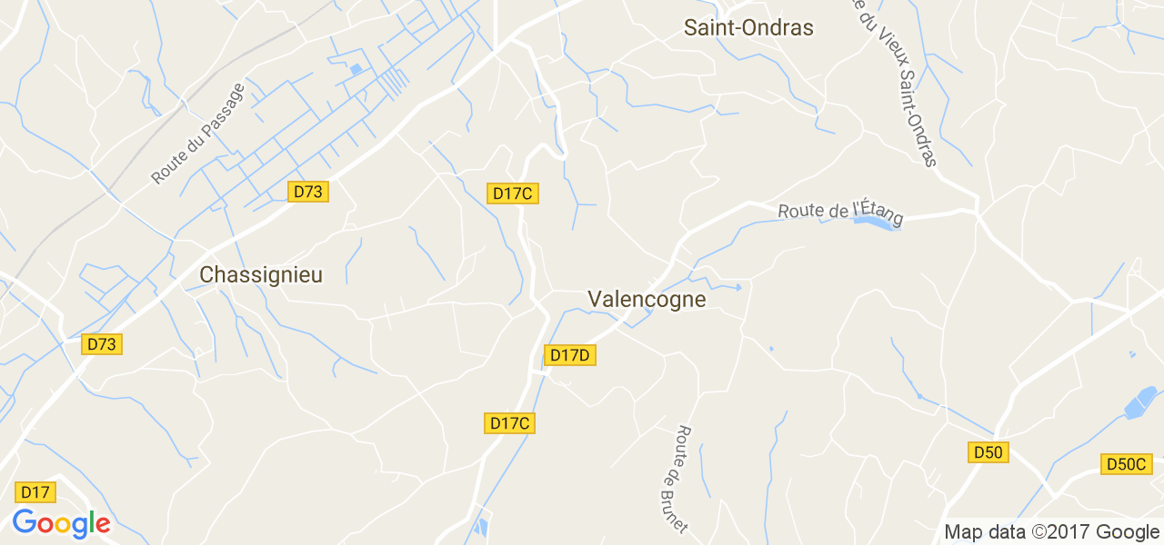 map de la ville de Valencogne