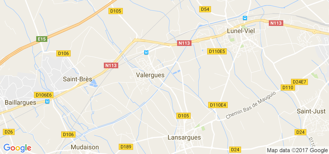 map de la ville de Valergues