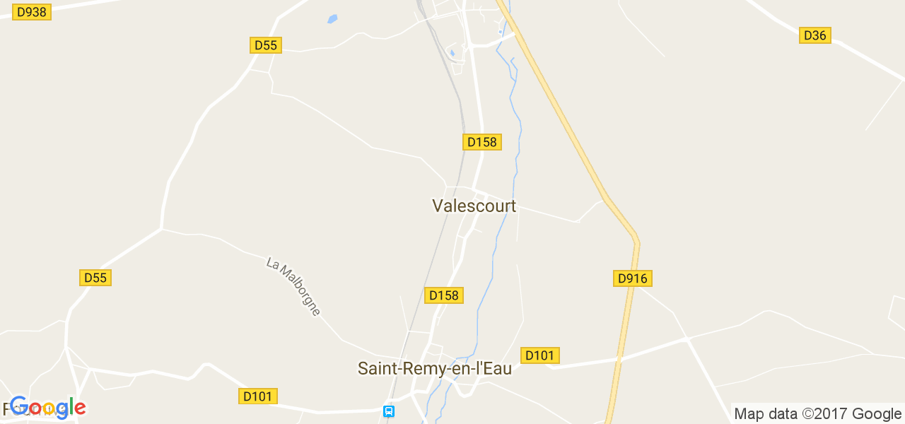 map de la ville de Valescourt