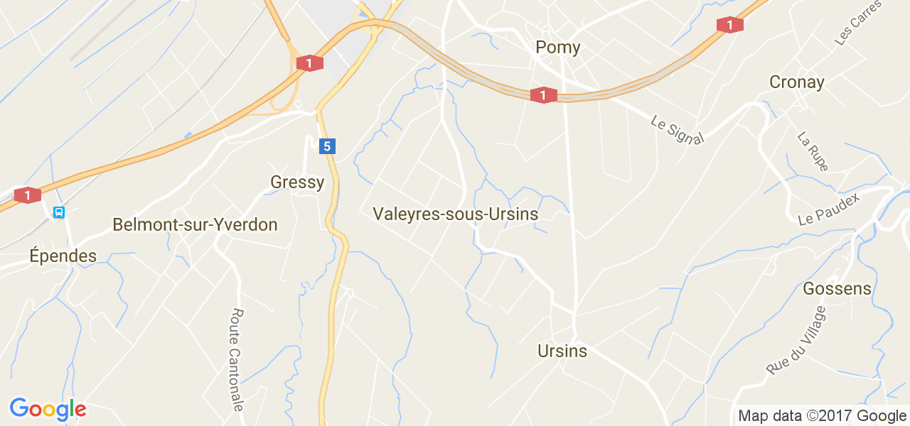 map de la ville de Valeyres-sous-Ursins