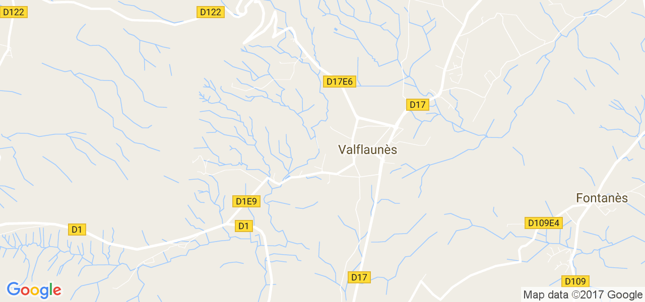 map de la ville de Valflaunès