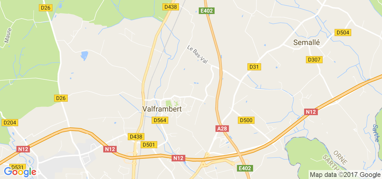 map de la ville de Valframbert