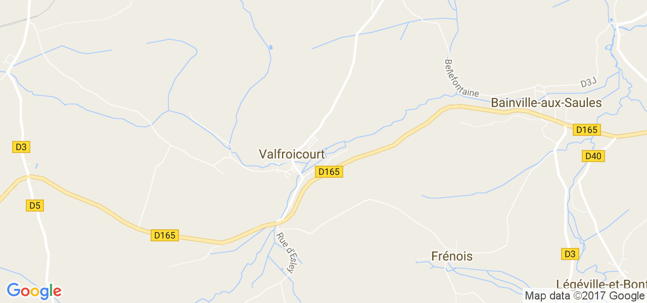 map de la ville de Valfroicourt