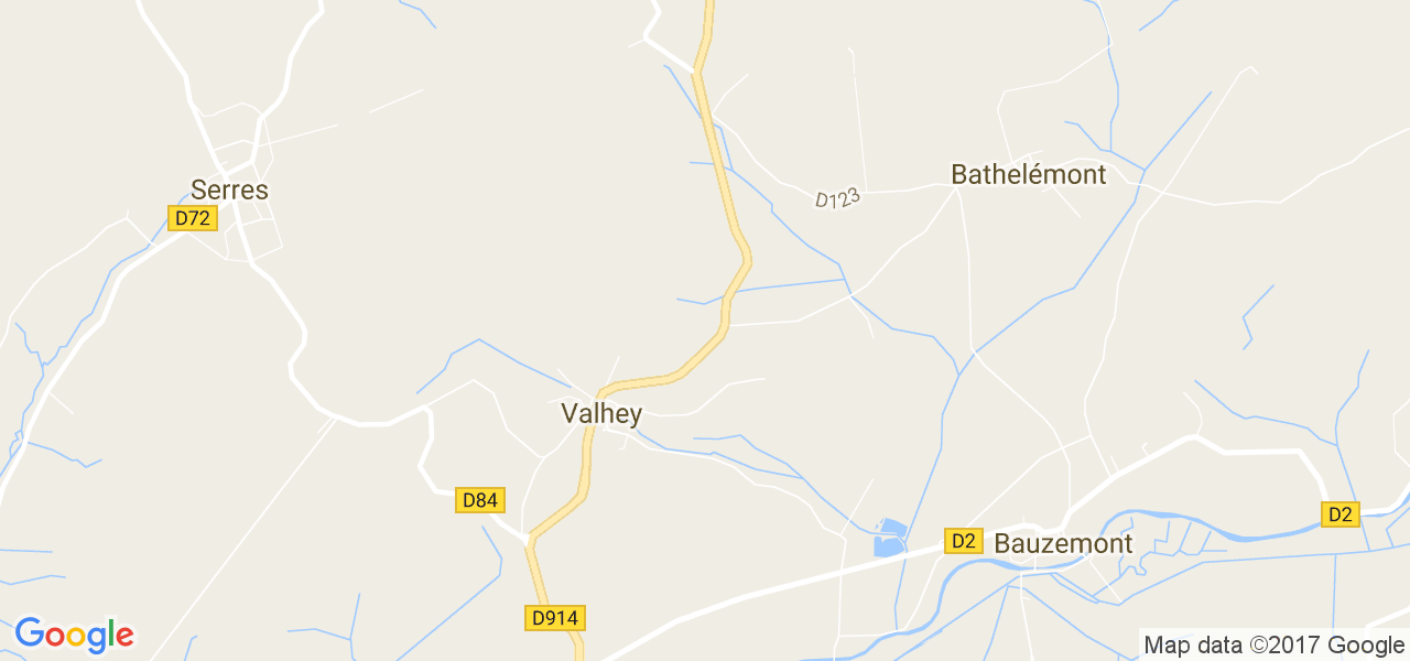 map de la ville de Valhey