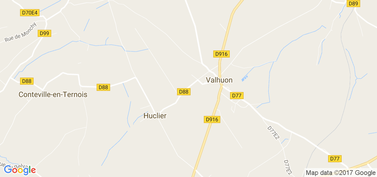 map de la ville de Valhuon