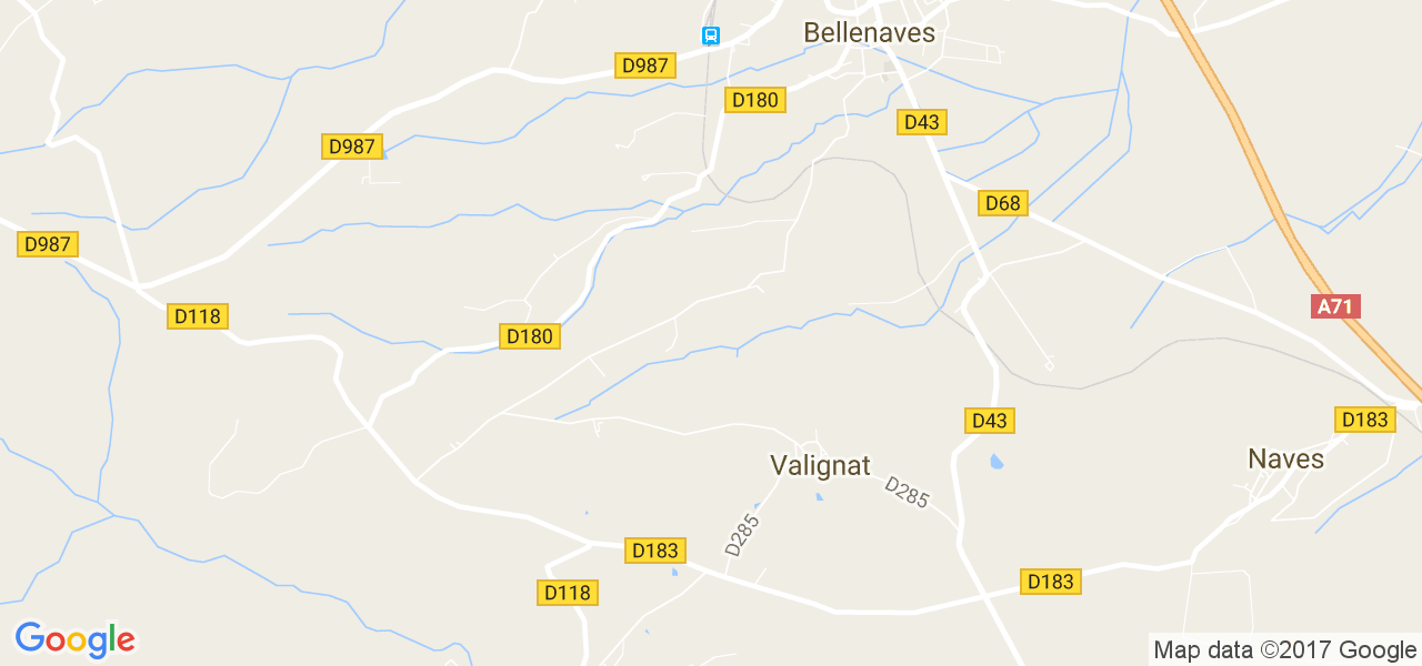 map de la ville de Valignat
