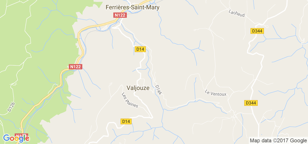 map de la ville de Valjouze