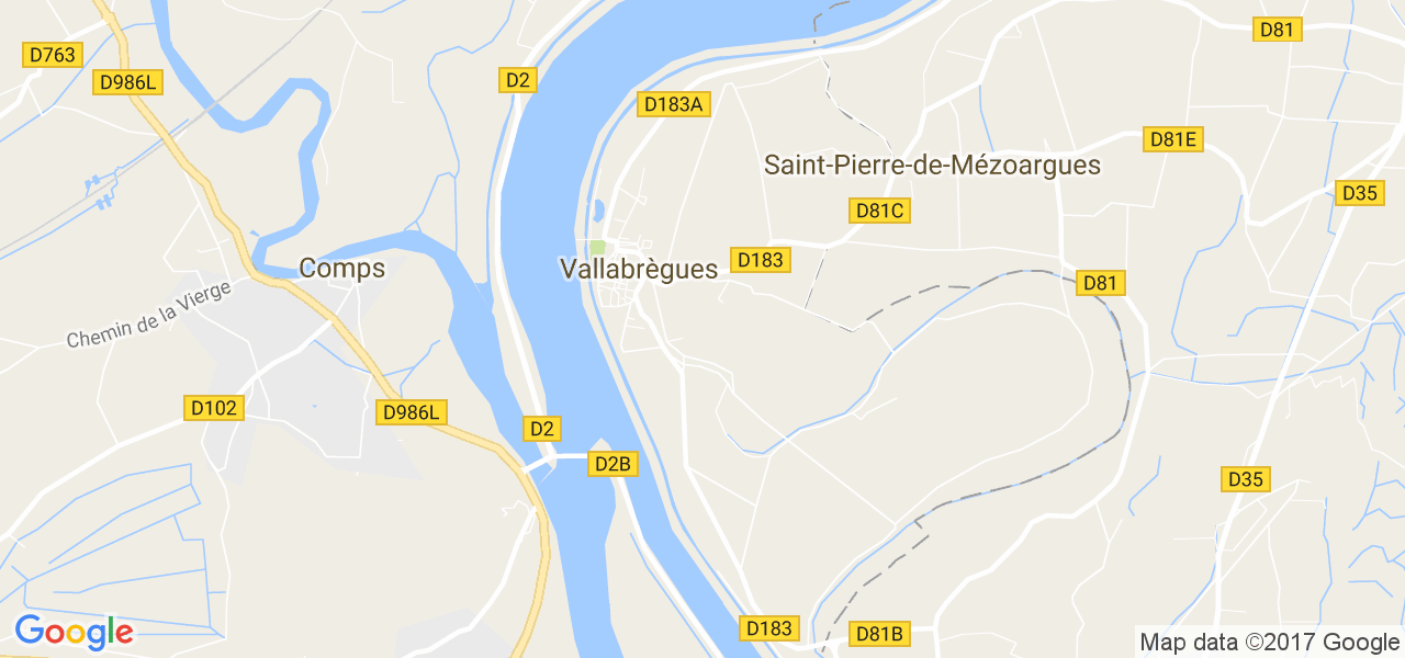 map de la ville de Vallabrègues