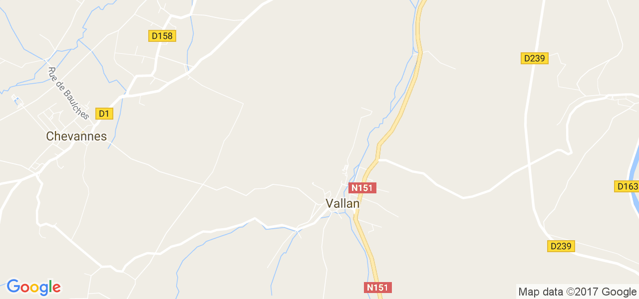 map de la ville de Vallan