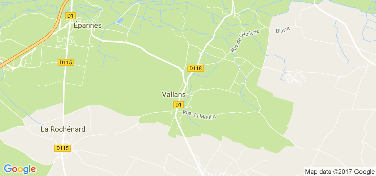 map de la ville de Vallans