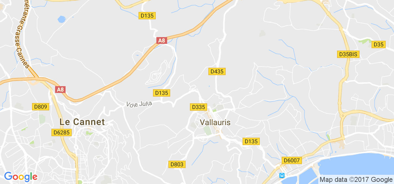 map de la ville de Vallauris