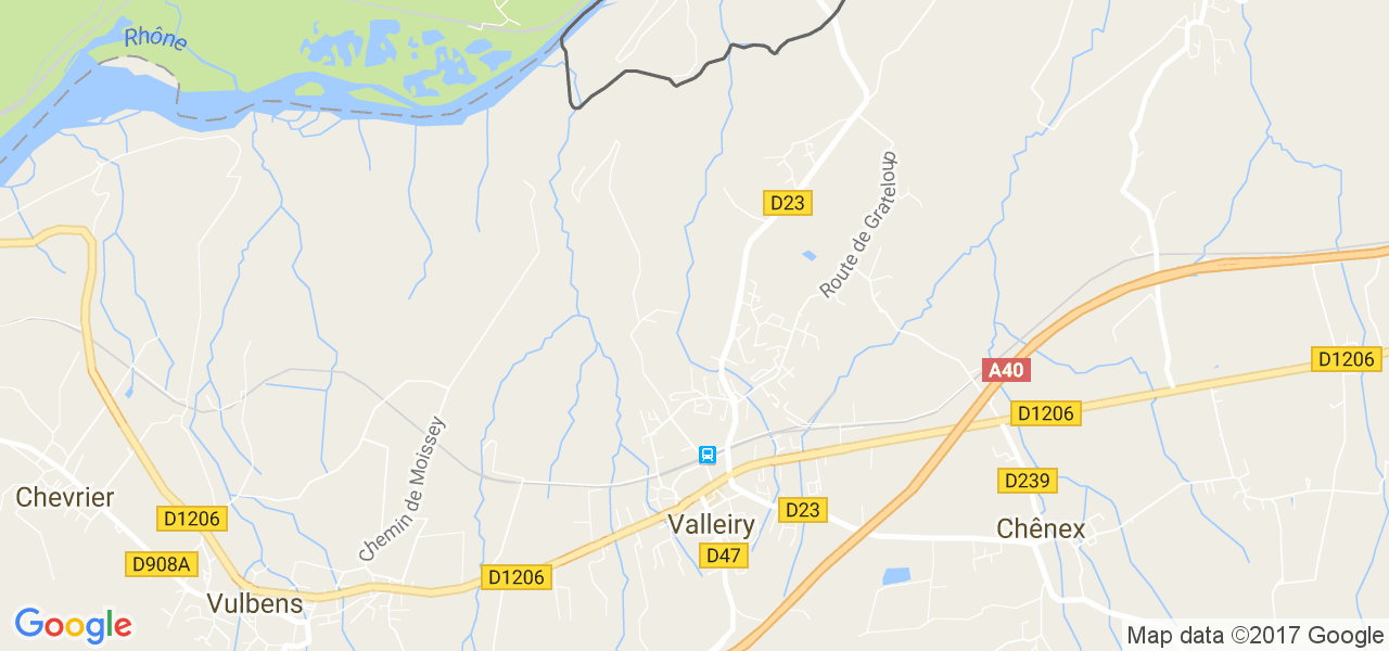 map de la ville de Valleiry