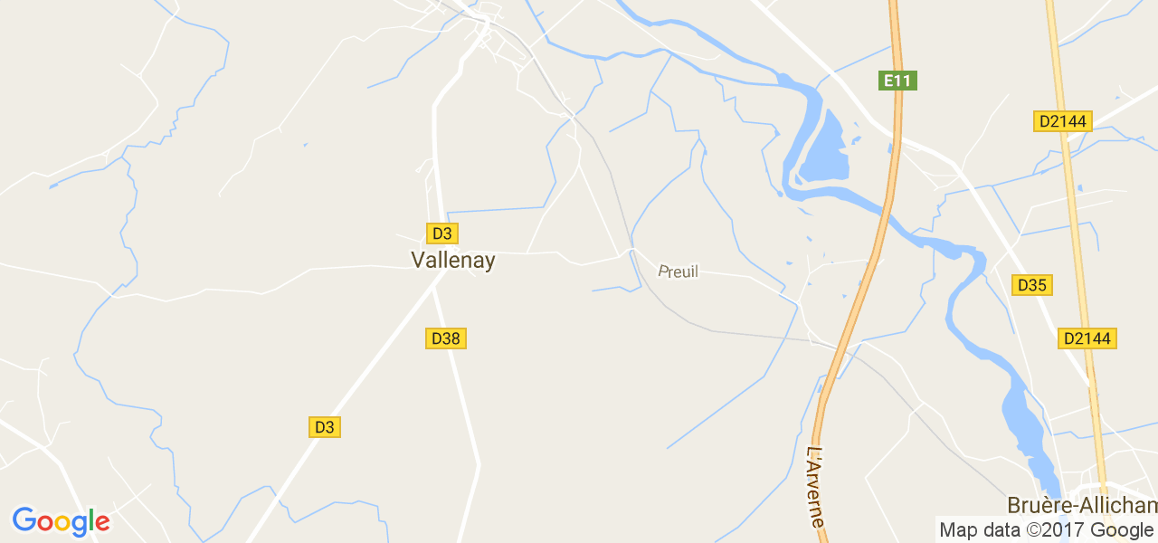 map de la ville de Vallenay