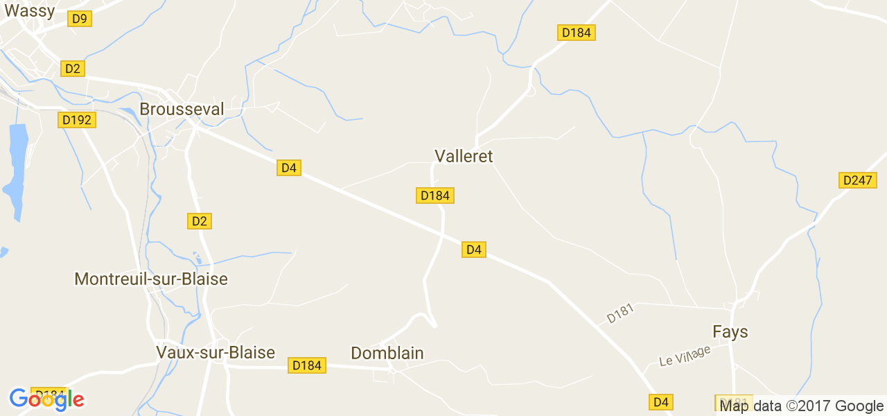 map de la ville de Valleret