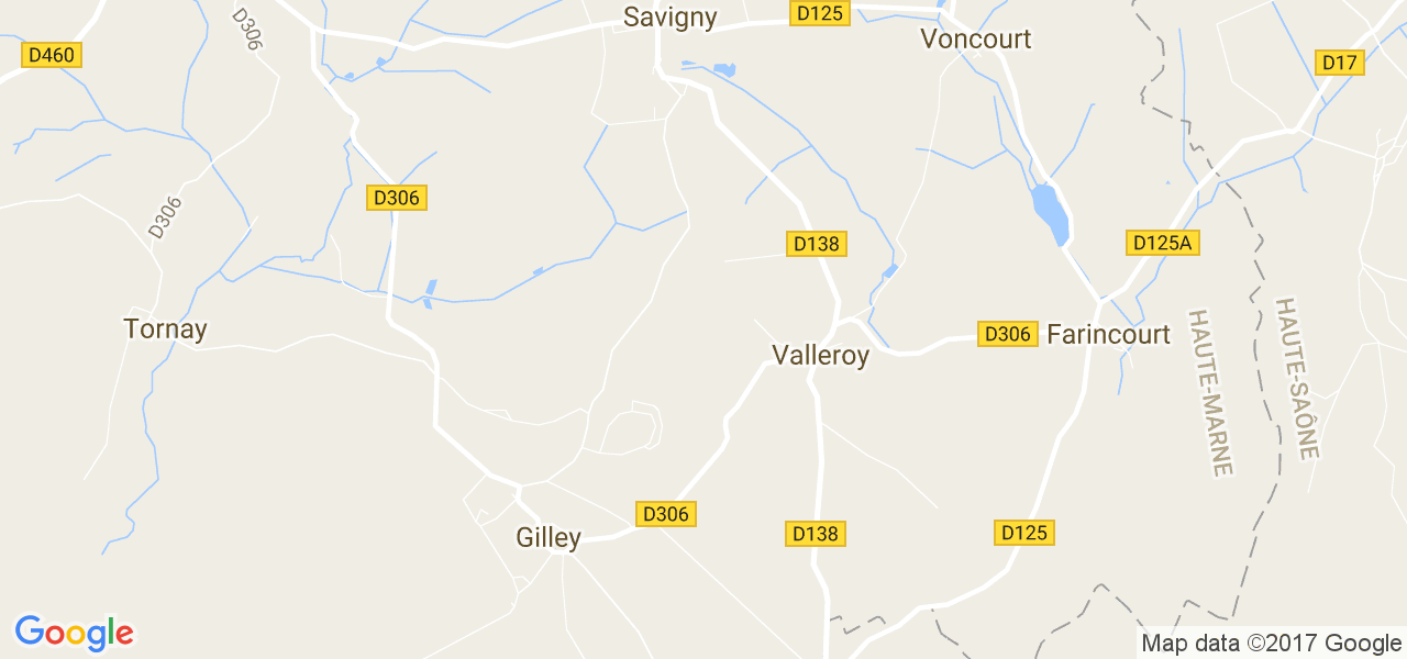 map de la ville de Valleroy