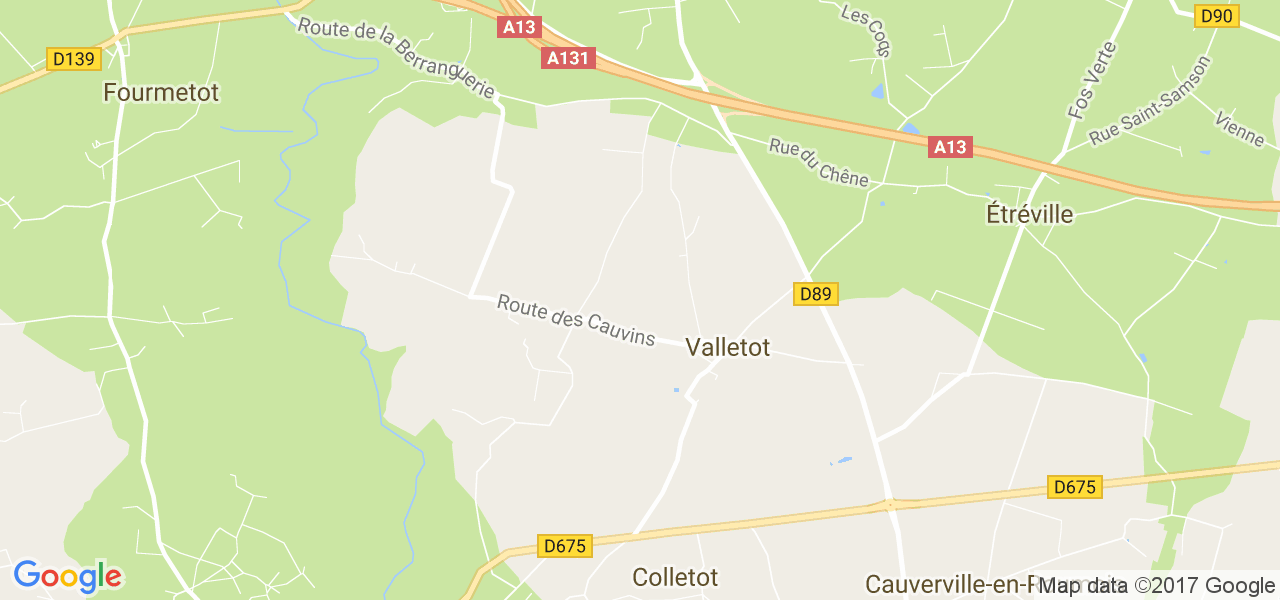 map de la ville de Valletot