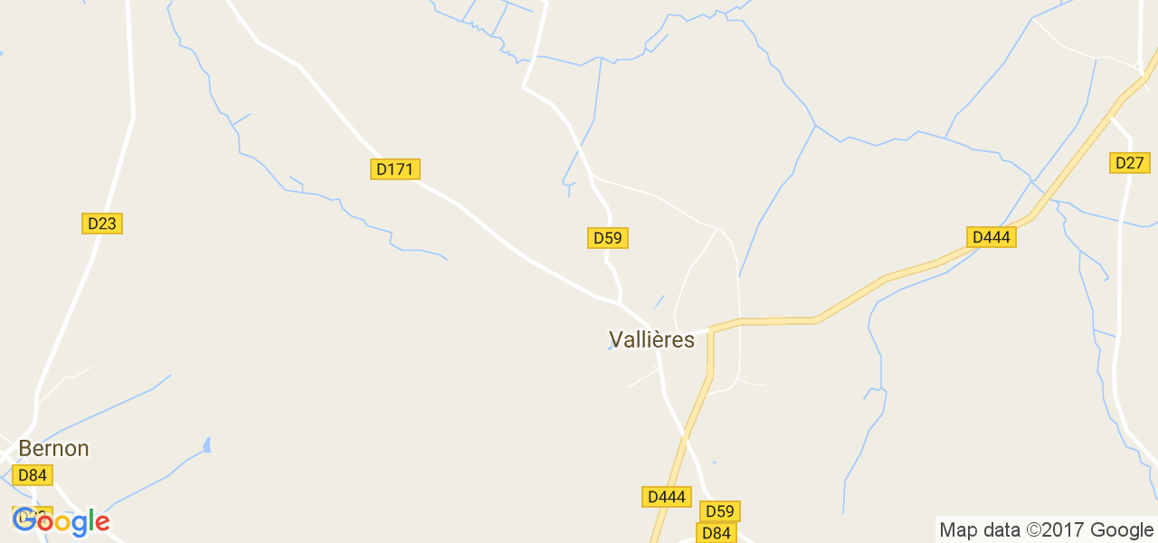 map de la ville de Vallières