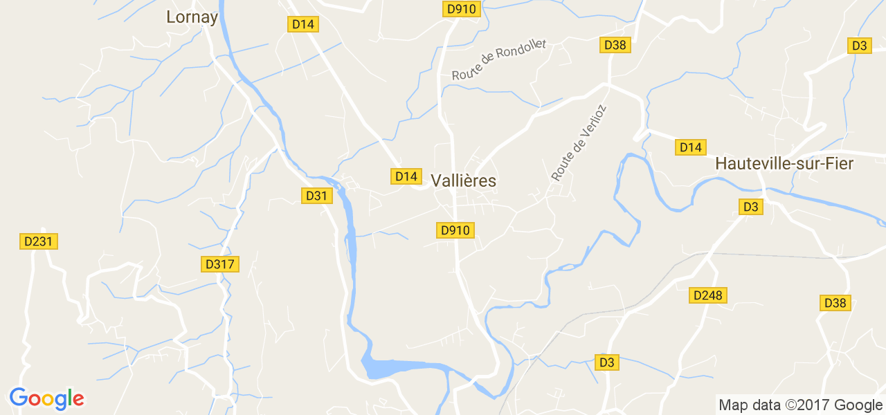 map de la ville de Vallières