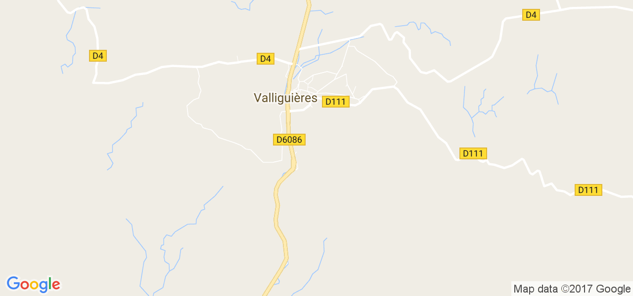 map de la ville de Valliguières