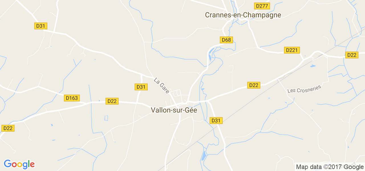 map de la ville de Vallon-sur-Gée