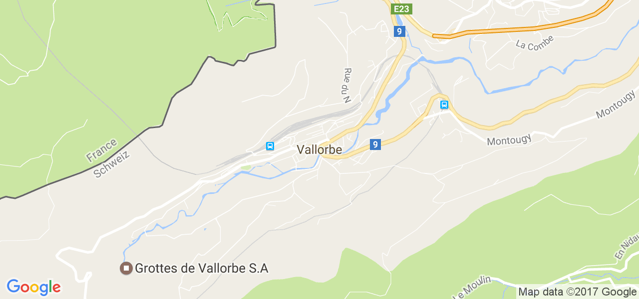 map de la ville de Vallorbe