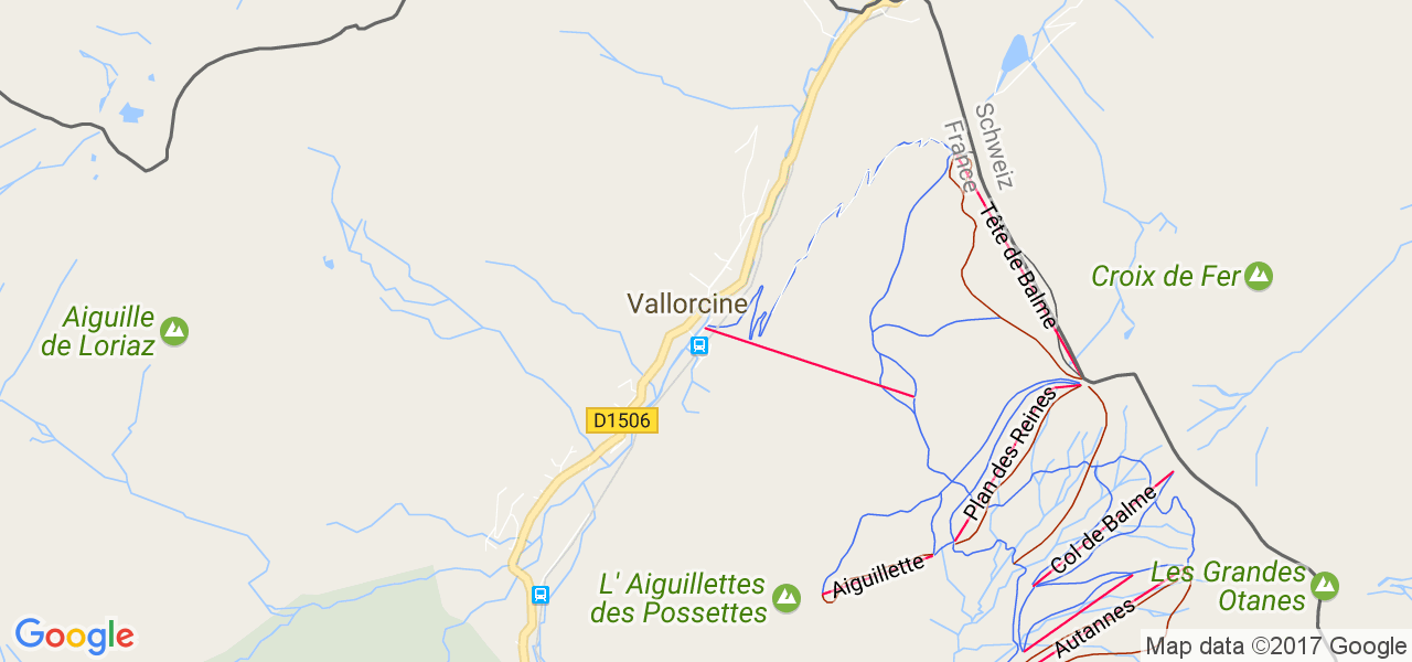 map de la ville de Vallorcine