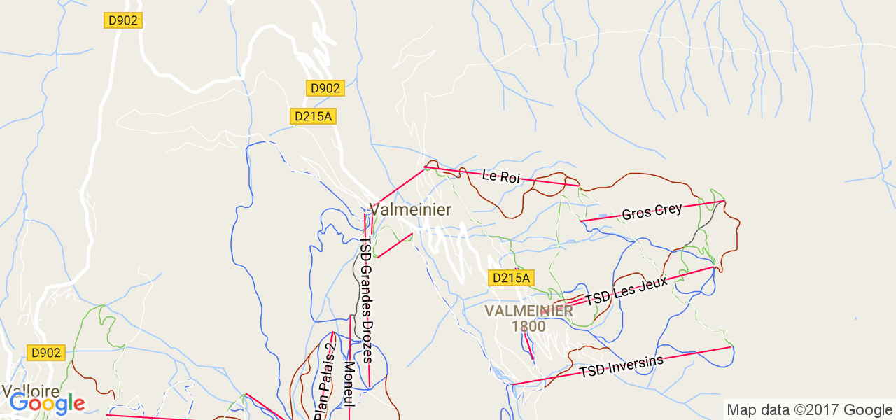 map de la ville de Valmeinier