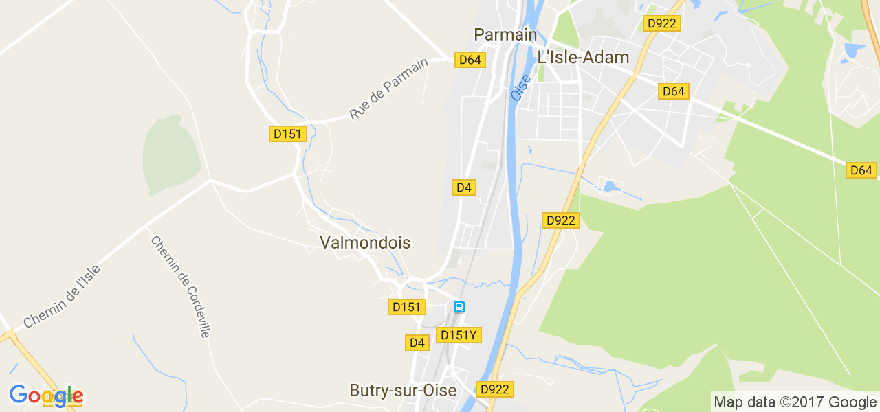 map de la ville de Valmondois