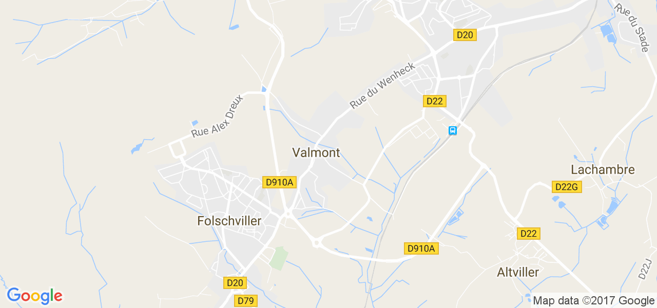 map de la ville de Valmont