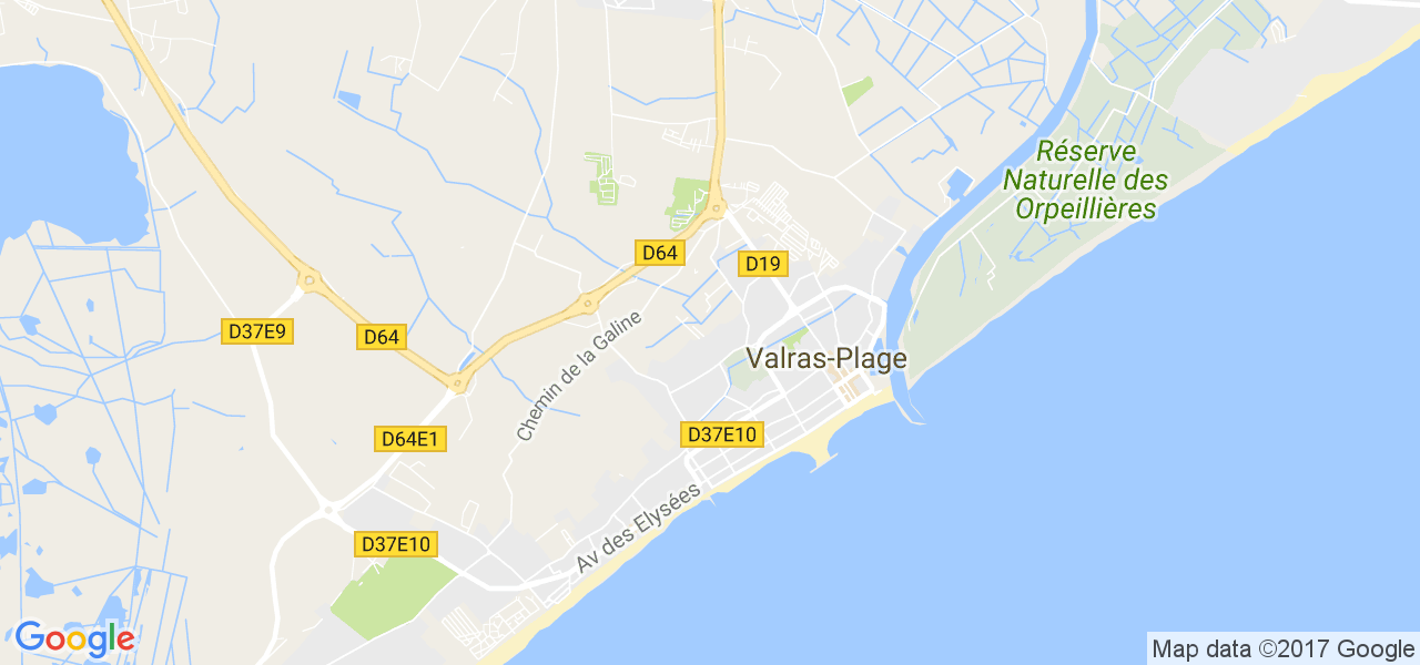 map de la ville de Valras-Plage