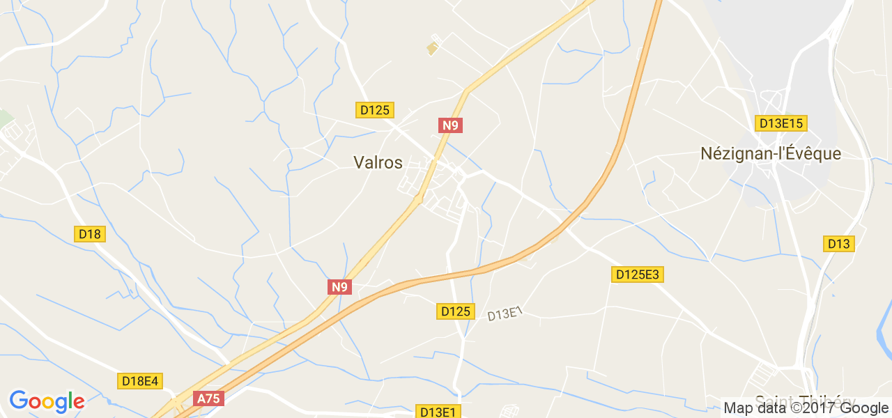 map de la ville de Valros