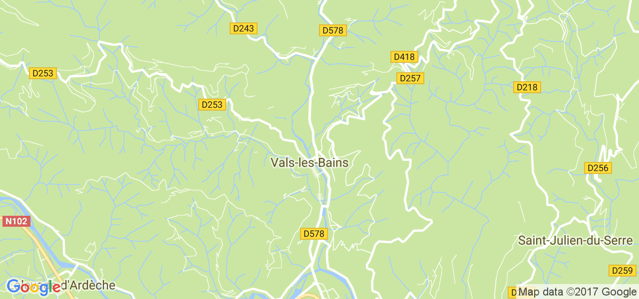 map de la ville de Vals-les-Bains