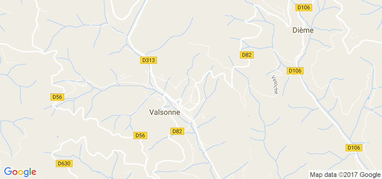 map de la ville de Valsonne