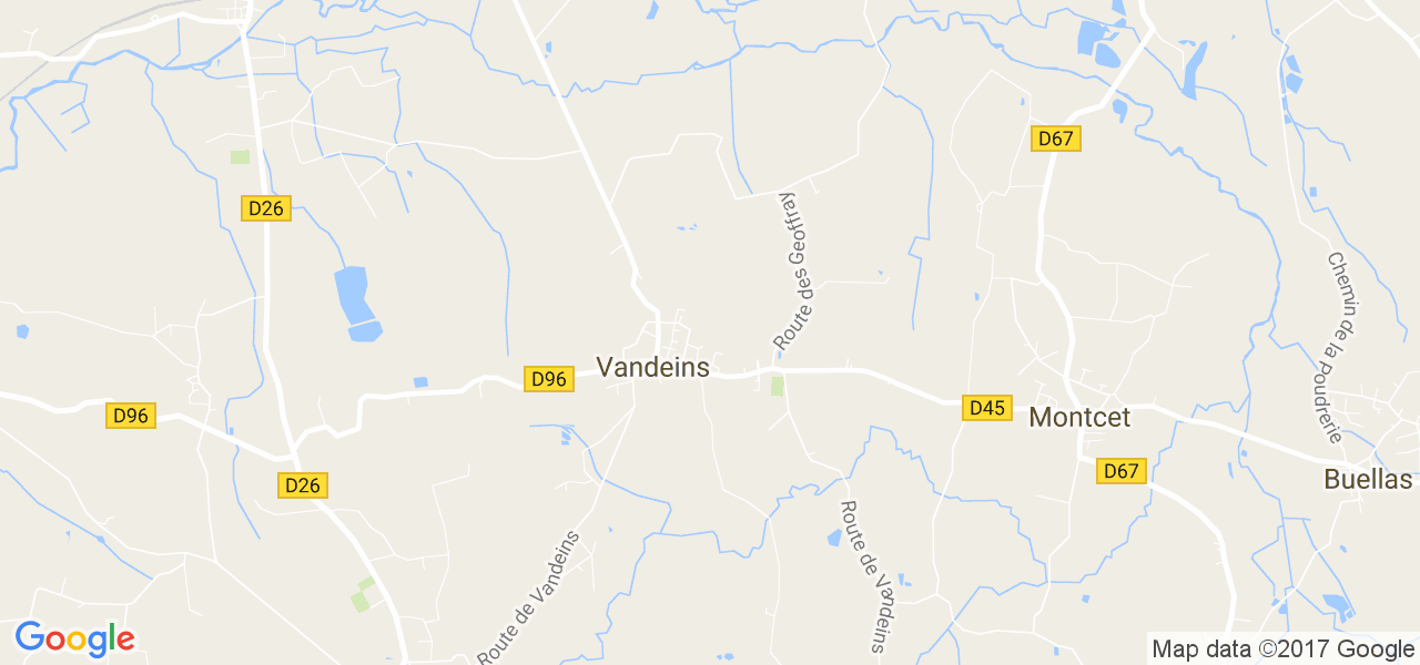 map de la ville de Vandeins