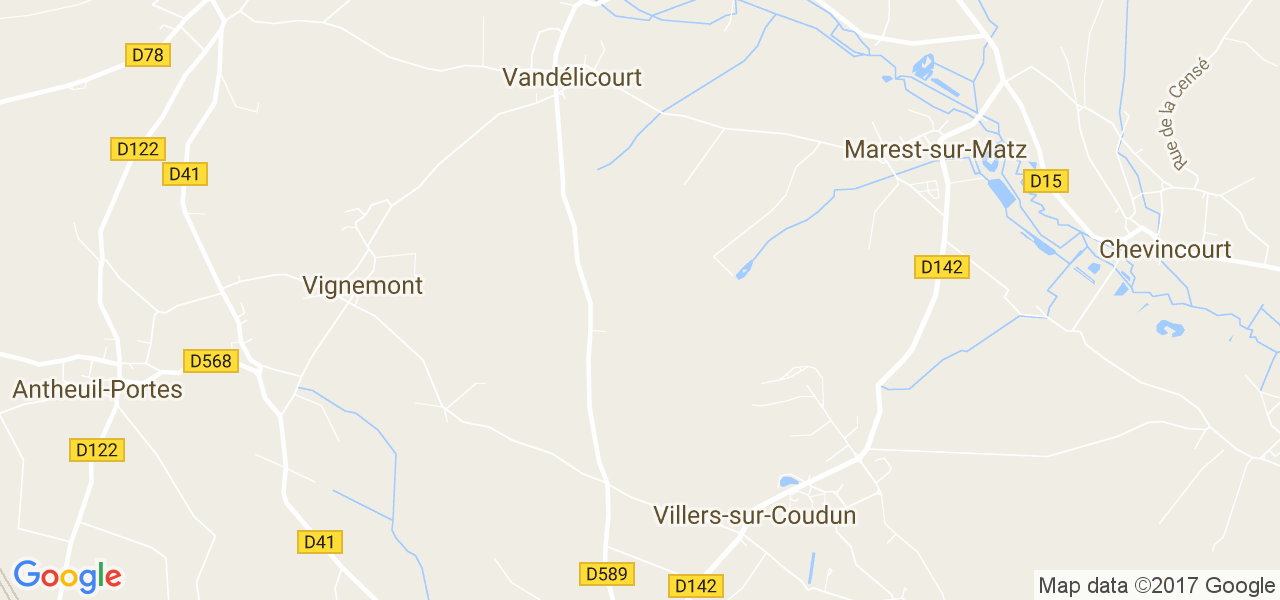 map de la ville de Vandélicourt