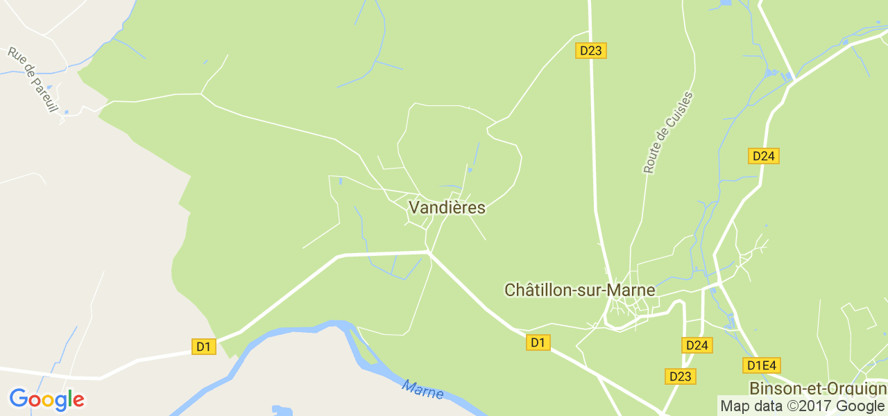 map de la ville de Vandières