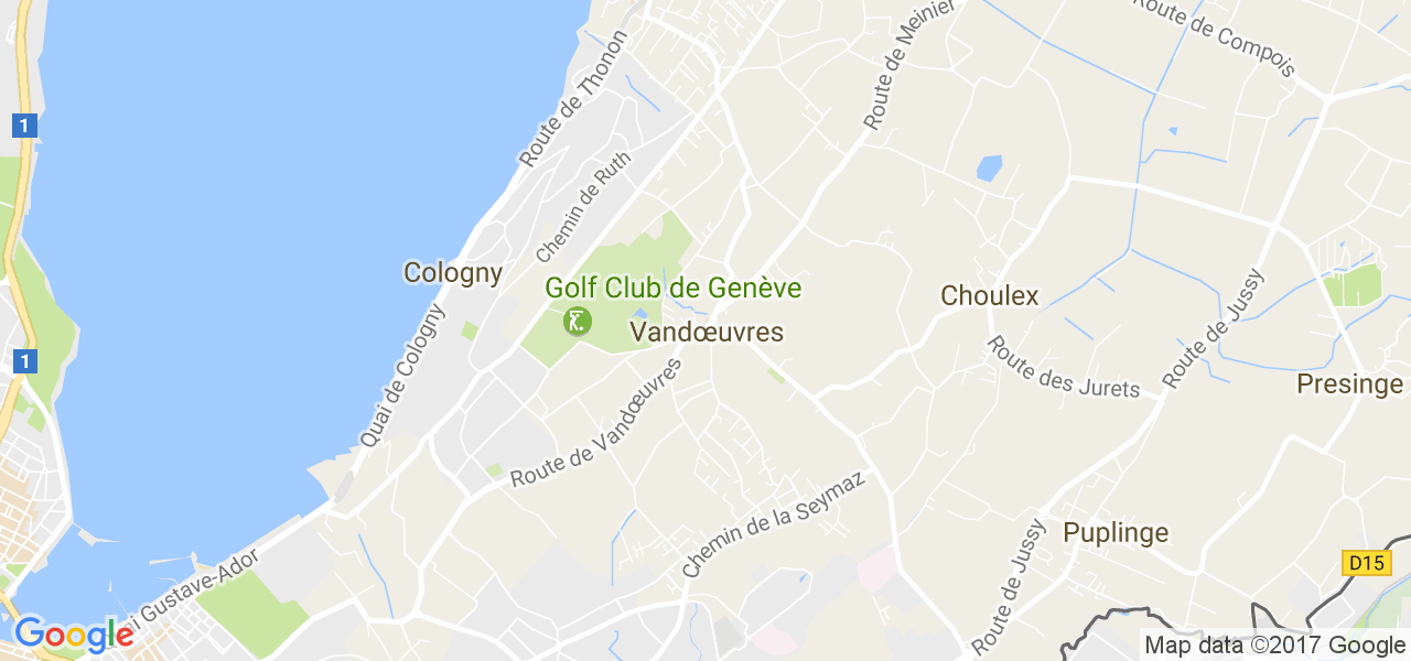 map de la ville de Vandoeuvres