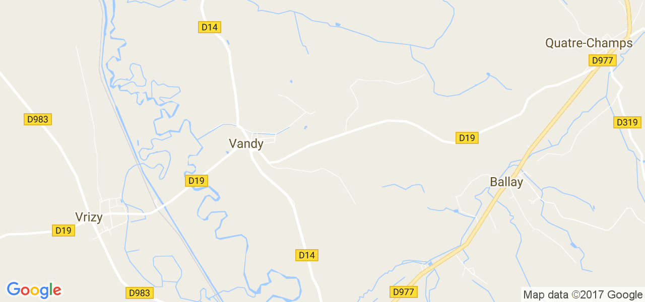 map de la ville de Vandy