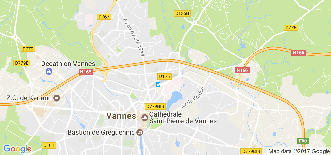 map de la ville de Vannes