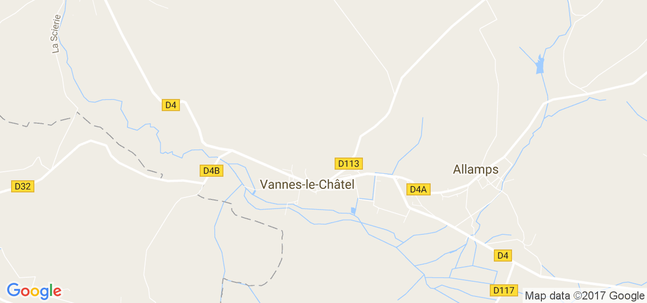 map de la ville de Vannes-le-Châtel