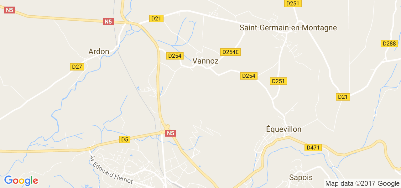 map de la ville de Vannoz