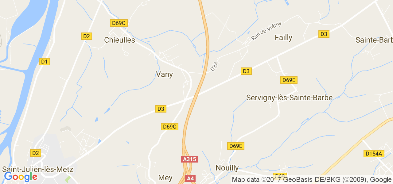 map de la ville de Vany