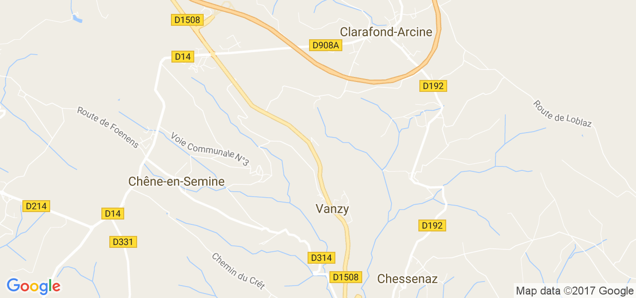 map de la ville de Vanzy