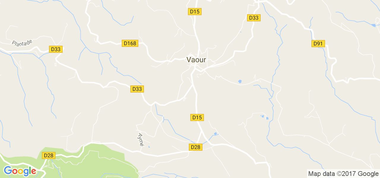 map de la ville de Vaour